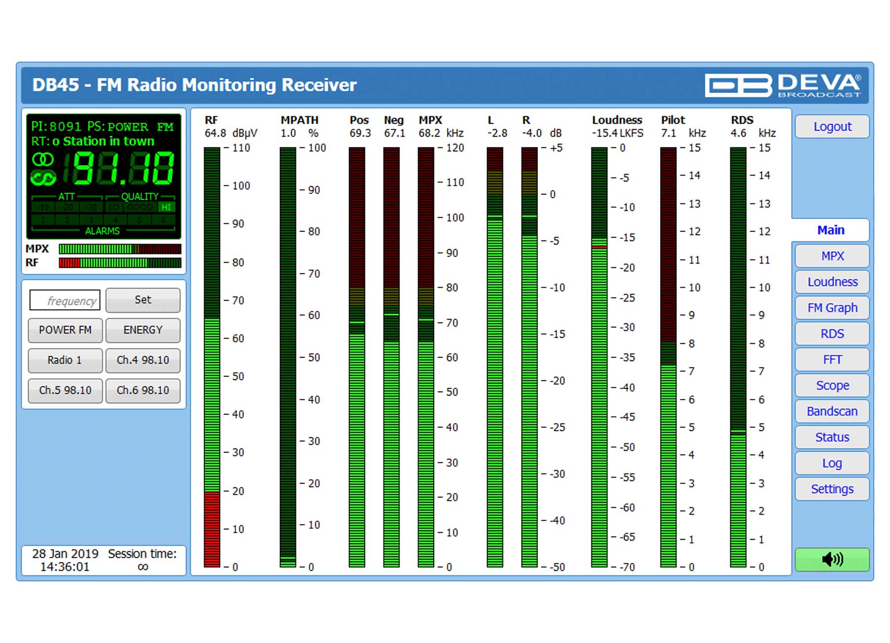 DEVA DB45 Web Interface